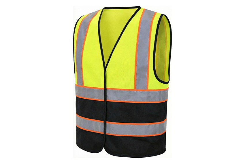 HIGH-VISIBILITY | BASIC VEST | Lemon & Black 1inch Reflective tape and contrast tape